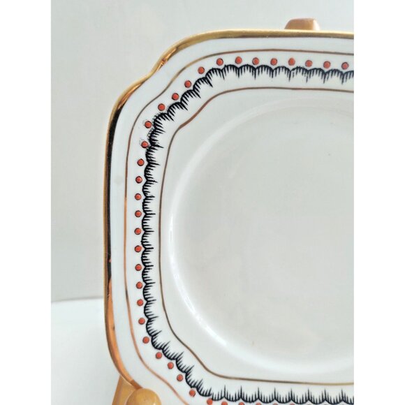 Antique  Art Deco Hand Painted Tea Cup and Saucer with Bread Plate  England - Picture 7 of 11